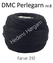 DMC Perlegarn nr. 8 farve 310 sort